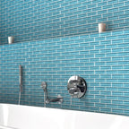 Sea Blue Glass Brick Tile | Tile Club