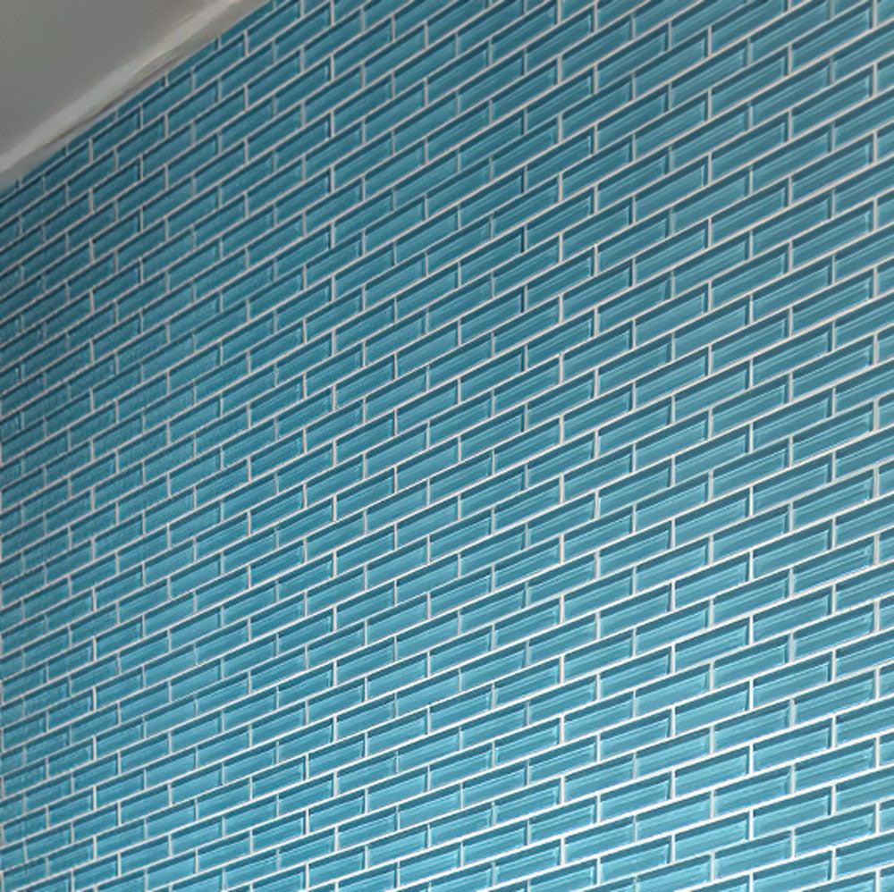 Sea Blue Glass Brick Tile | Tile Club