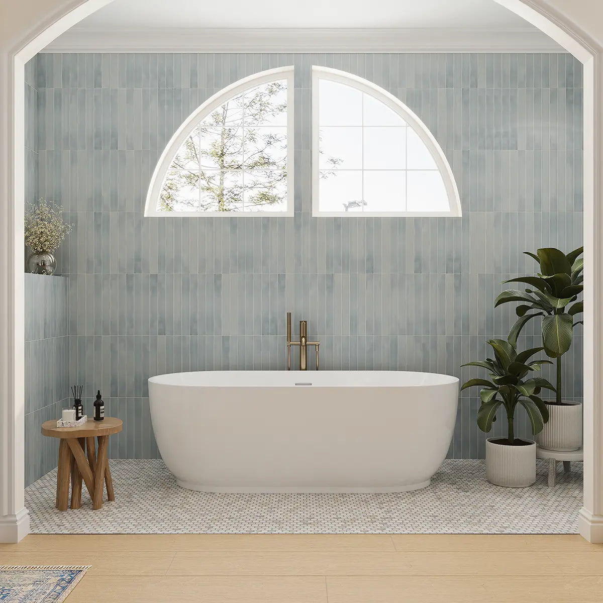 Calacatta Gold Small Marble Round Penny Tile