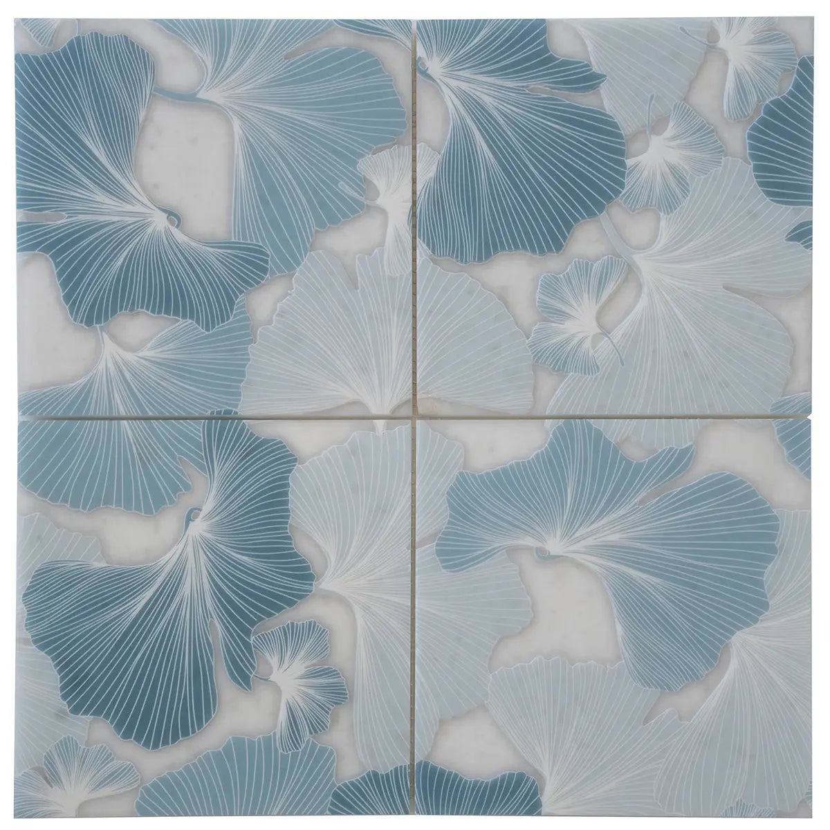 Bluma Gingko Blue Etched Marble Mosaic | Tile Club