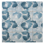 Bluma Gingko Blue Etched Marble Mosaic | Tile Club