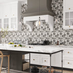 Bluma Floral Gray Etched Marble Mosaic | Tile Club