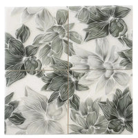 Bluma Floral Green Etched Marble Mosaic
