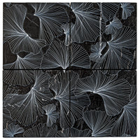 Bluma Gingko Black Etched Marble Mosaic
