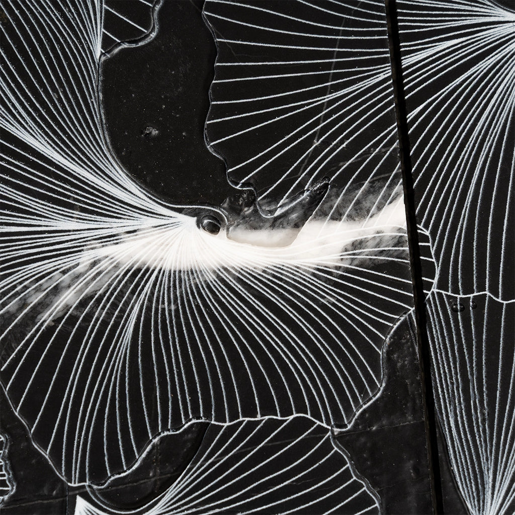 Bluma Gingko Black Etched Marble Mosaic | Tile Club