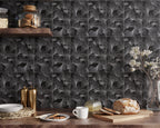 Bluma Gingko Black Etched Marble Mosaic | Tile Club