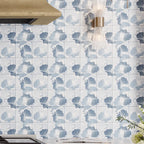 Bluma Gingko Blue Etched Marble Mosaic Tile Backsplash