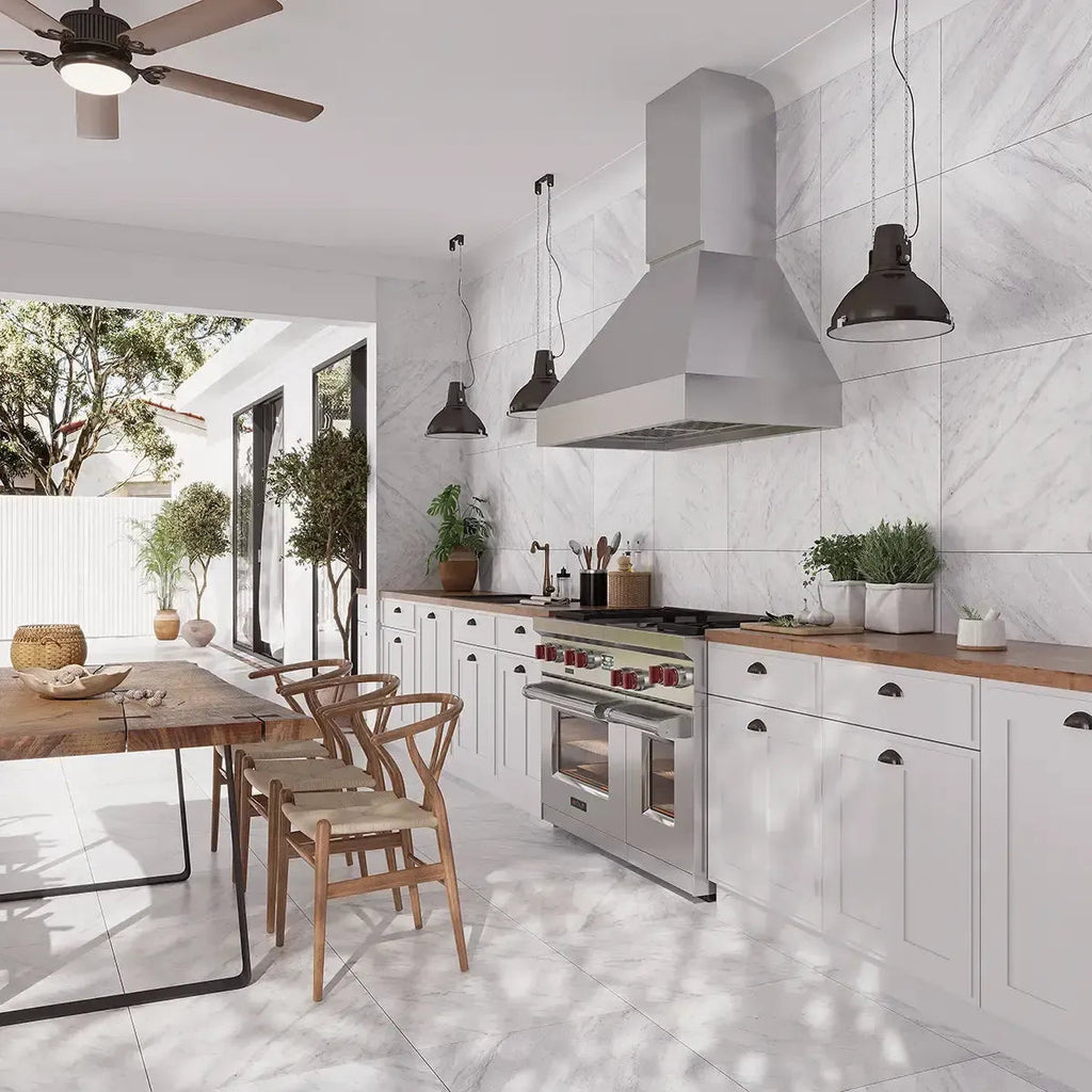 Boldara Bianco Marble Look Porcelain Tile Sample 24x24 | Tile Club