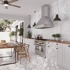 Boldara Bianco Marble Look Porcelain Tile Sample 24x24 | Tile Club
