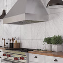 Boldara Bianco Marble Look Porcelain Tile 24x24 Kitchen Backsplash