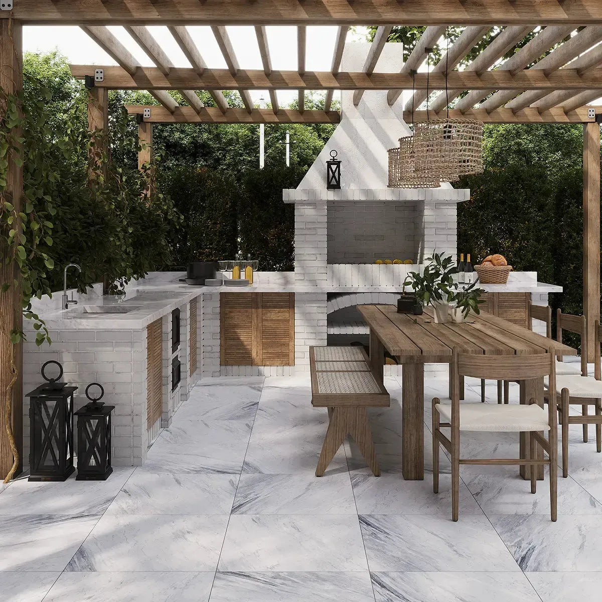 Boldara Blue Marble Look Porcelain Tile 24x24 | Tile Club