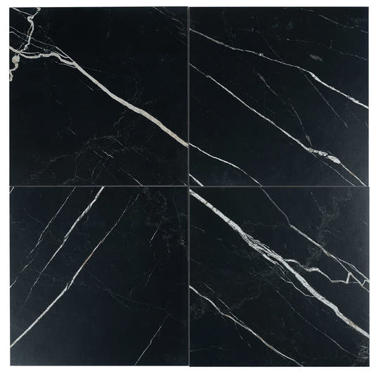 Boldara Nero Marble Look Porcelain Tile 12x12 | Tile Club
