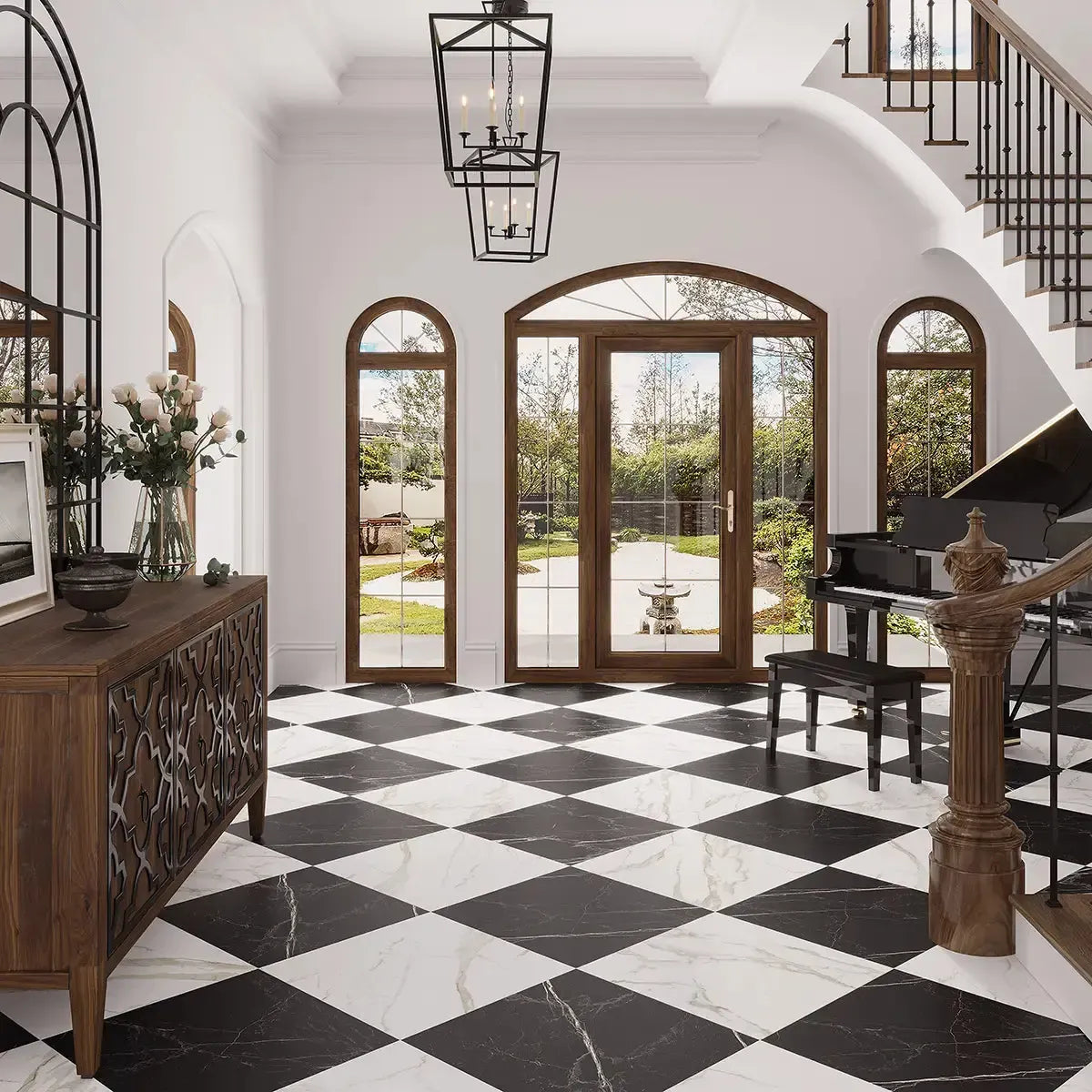 Boldara Nero Marble Look Porcelain Tile 24x24 | Tile Club