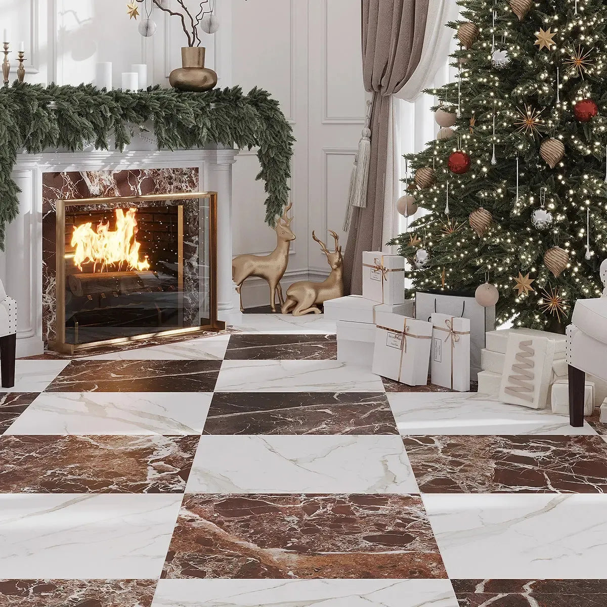 Boldara Rosso Marble Look Porcelain Tile 24x24 | Tile Club