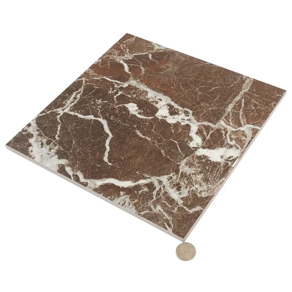 Boldara Rosso Marble Look Porcelain Tile 12x12 | Tile Club