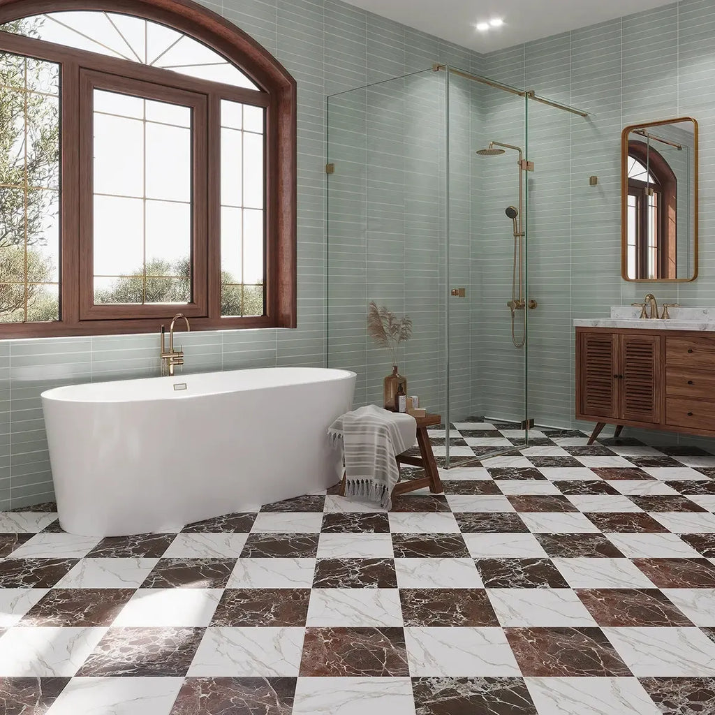 Boldara Rosso Marble Look Porcelain Tile 12x12 | Tile Club