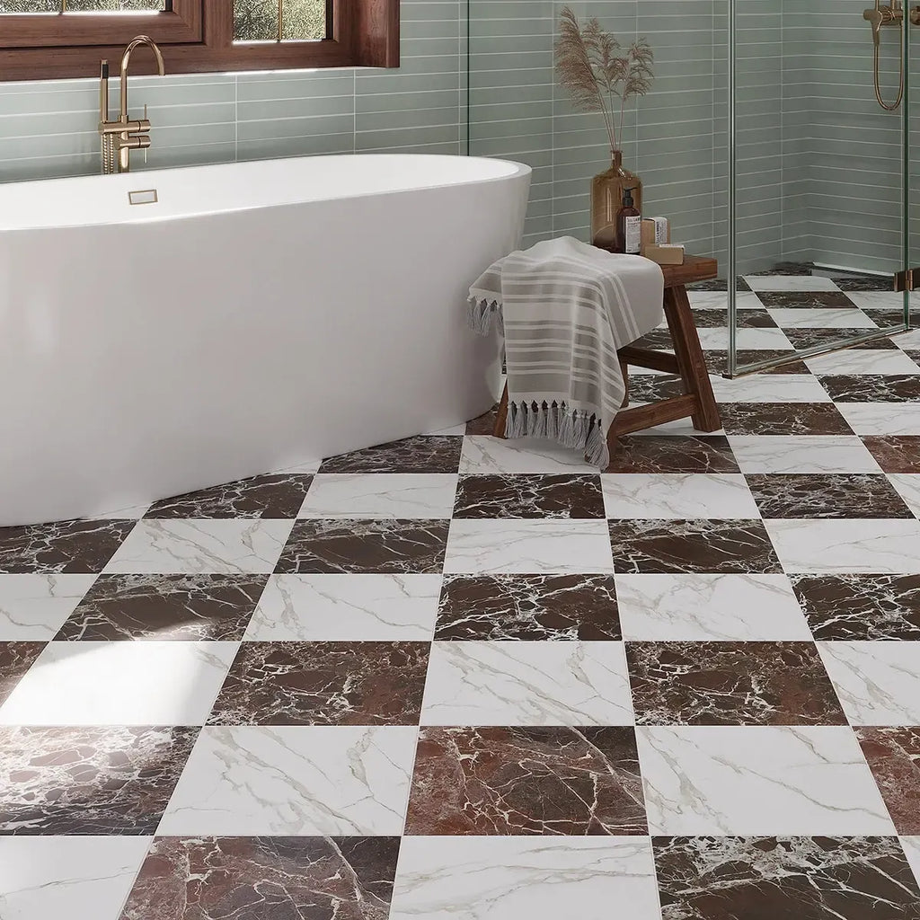 Boldara Rosso Marble Look Porcelain Tile 12x12 | Tile Club