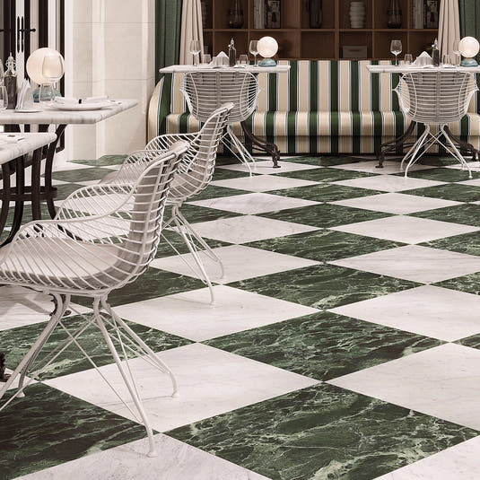 Boldara Verde Marble Look Porcelain Tile 24x24 Commercial Flooring
