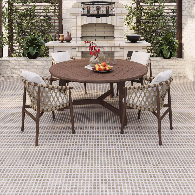 Boulevard Carrara And Beige Marble Mosaic Tile | Tile Club
