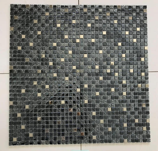 Breeze Gray Glass & Metal Mosaic Tile | Tile Club