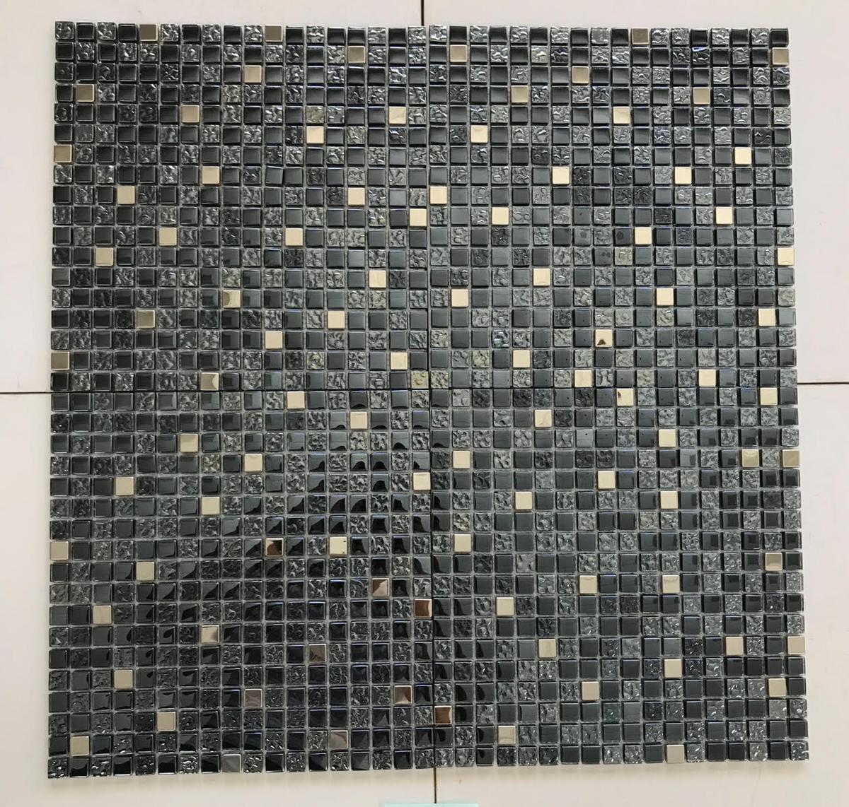 Breeze Gray Glass & Metal Mosaic Tile | Tile Club