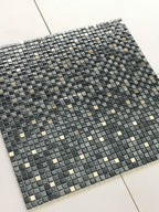 Breeze Gray Glass & Metal Mosaic Tile | Tile Club