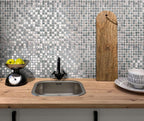 Breeze Silver Glass Mosaic Tile Backsplash