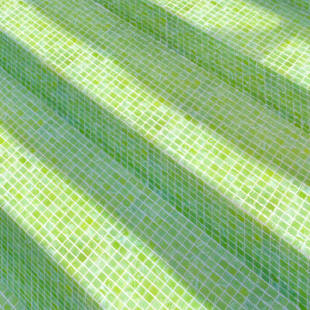Bright Lime Mixed Squares Glass Pool Tile | Tile Club