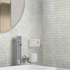 Bright Pearl Squares Glass Pool Tile | Tile Club