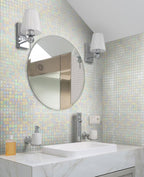 Bright Pearl Squares Glass Pool Tile | Tile Club