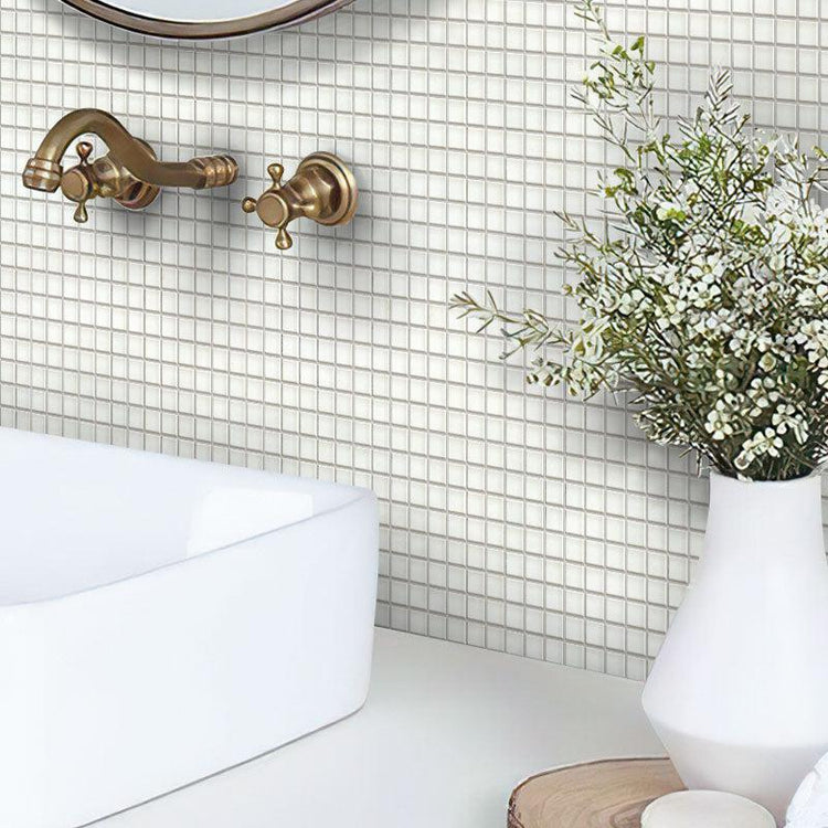 Bright White Squares Glass Pool Tile | Tile Club