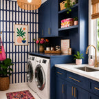 Brio Navy and White Dash 3D Ceramic Subway Tile | Tile Club