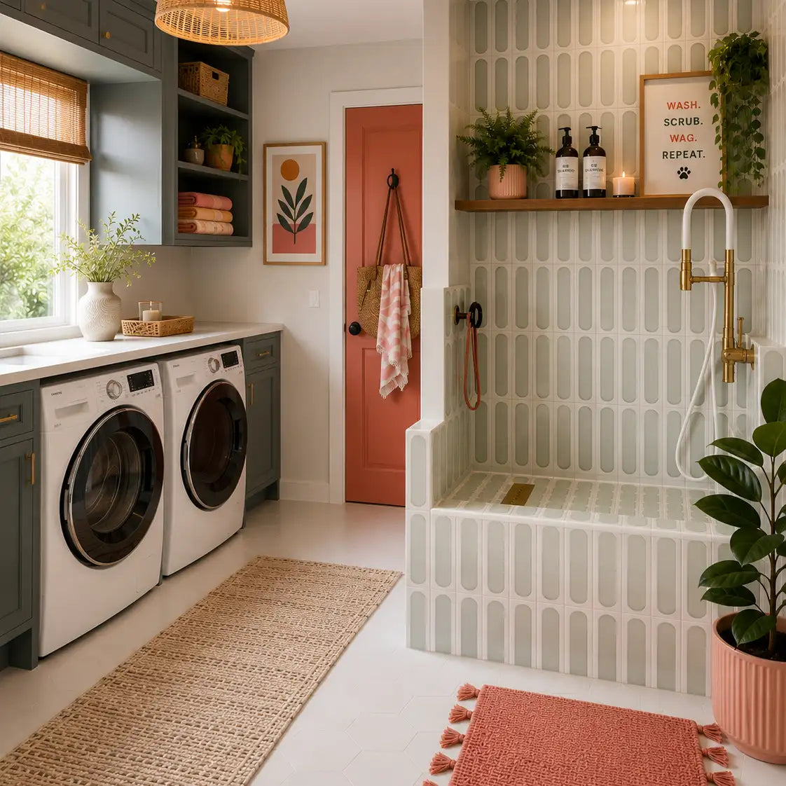 Brio White and Sage Dash 3D Ceramic Subway Tile
