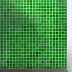 Brushed Emerald Green Squares Glass Pool Tile | Tile Club