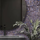 Brushed Plum Squares Glass Pool Tile | Tile Club