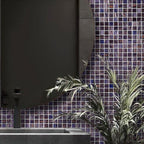 Brushed Plum Squares Glass Pool Tile | Tile Club