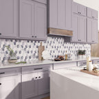Calacatta Bluette Elongated Hexagon Mosaic Tile | Tile Club