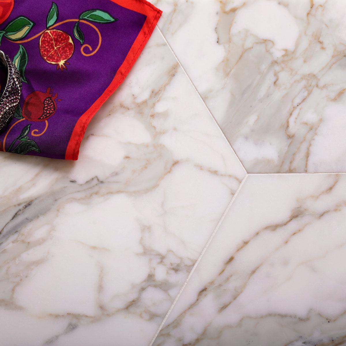 10" Calacatta Gold Hexagon Tile Honed