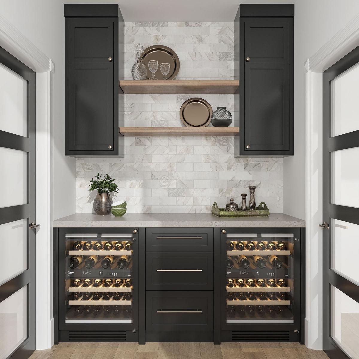 Calacatta Gold 3X6 Honed Marble Tile Pantry Wall 