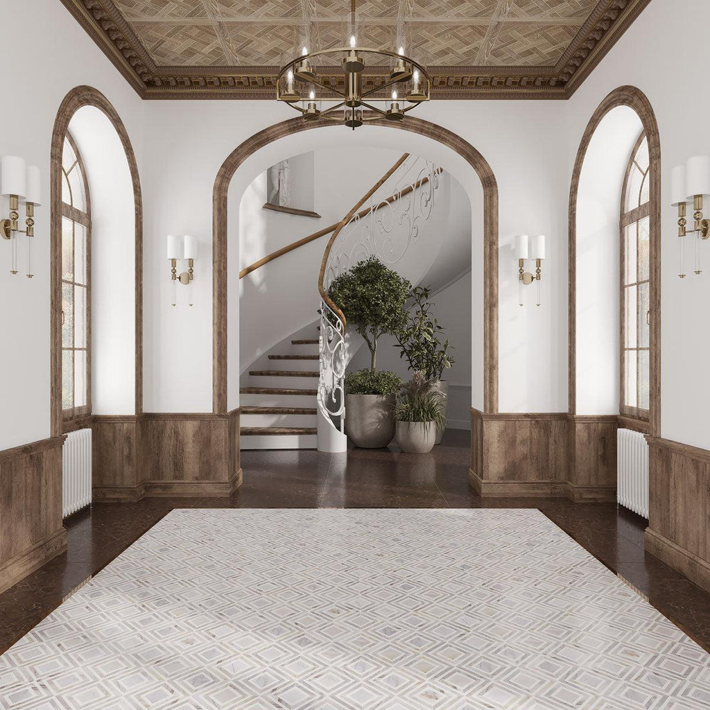 Calacatta Gold Diamond & Square Mosaic Tile | Tile Club