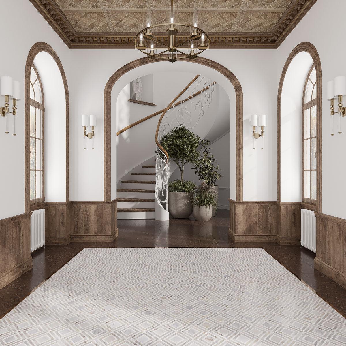 Calacatta Gold Diamond & Square Mosaic Tile | Tile Club