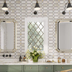 Octagon marble tile bathroom wall