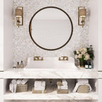 Calacatta Gold and Thassos Basket Weave Tile Mosaic | Tile Club