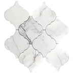 Calacatta Lantern Marble Mosaic Tile | Carrara Calacatta Pattern Tile Club
