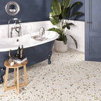 Calacatta Monet Petite Lantern Marble Mosaic Tile | Tile Club