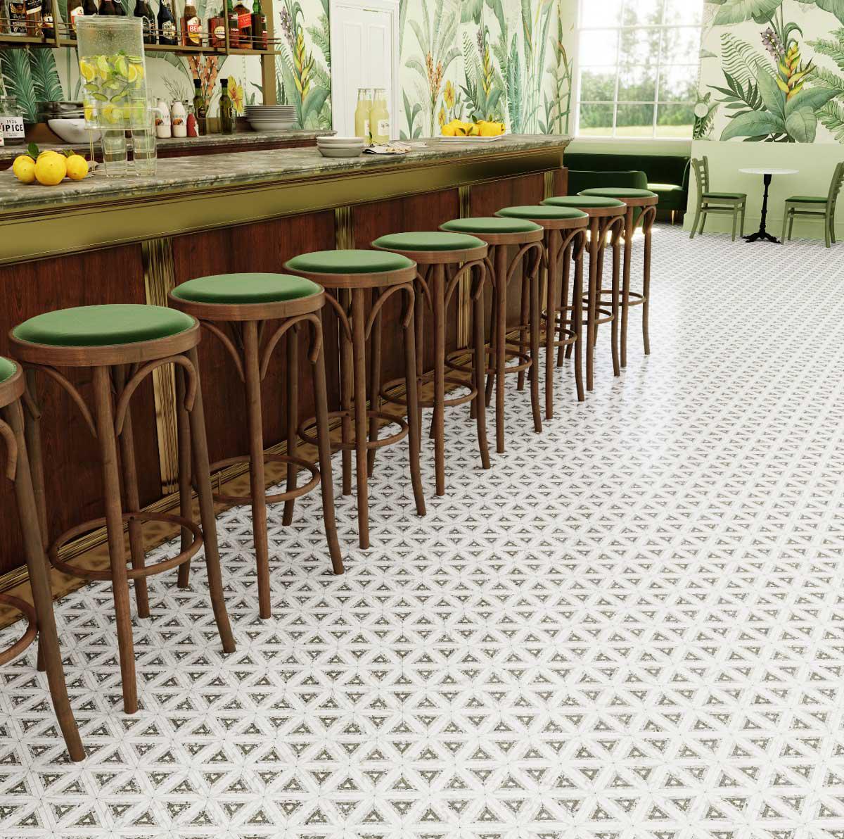 Calacatta & Terrazzo Kaleidoscope Star Marble Mosaic Tile | Tile Club