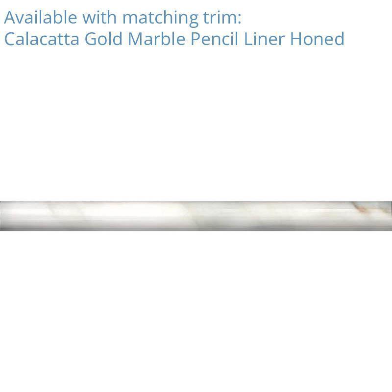 1X3" Calacatta Marble Honed Herringbone Mosaic Tile | Tile Club