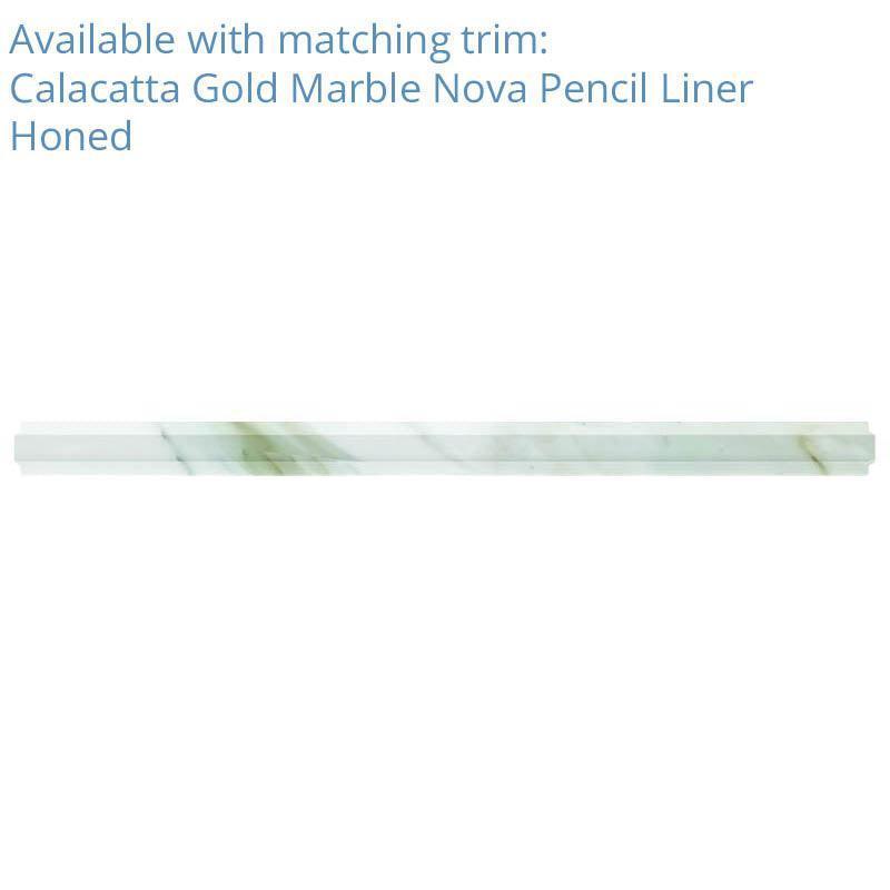 1X3" Calacatta Marble Honed Herringbone Mosaic Tile | Tile Club