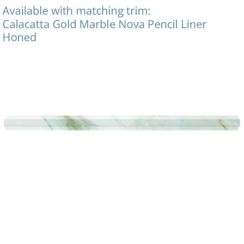 Calacatta Gold Penny Tile Honed | Tile Club