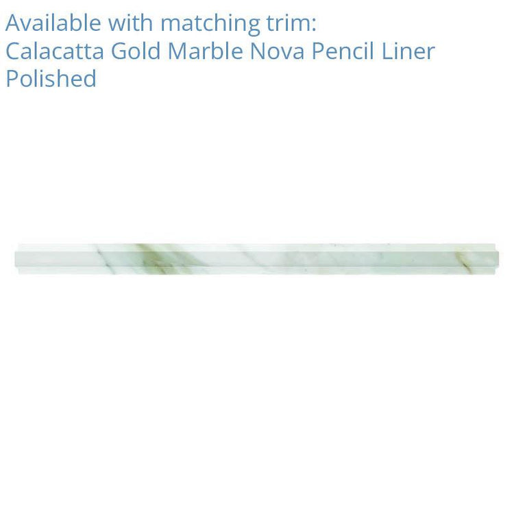 Calacatta Gold Basket Pattern Mosaic Tile | Tile Club